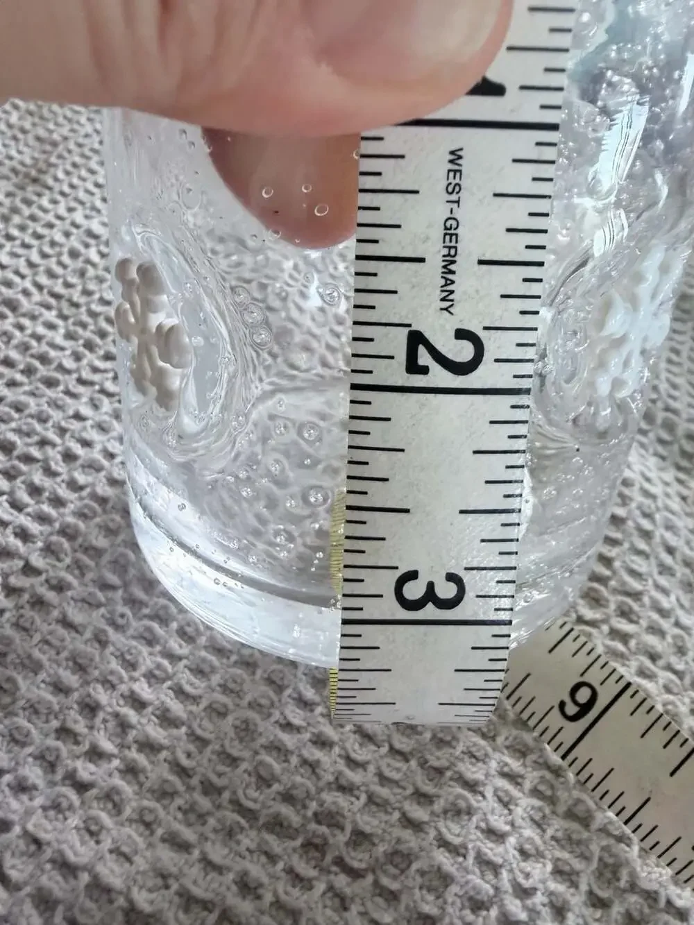 Frosty Snowflakes Clear Bubble Glass Candle Holder Votive or Tumbler